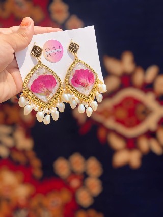 RESIN FLORAL JHUMKA